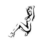 A-0283 Красивая Женская силуэт, модная индивидуальная Женская защита от солнца для мотоцикла, водонепроницаемая креативная декоративная наклейка