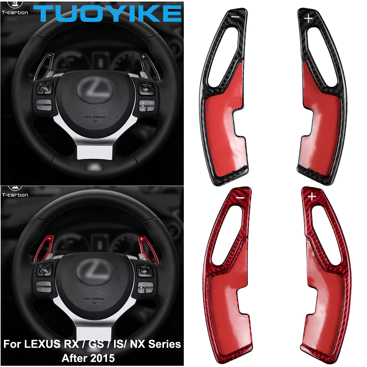 Автомобильный Стайлинг, рулевое колесо из настоящего углеродного волокна, переключатель передач, весло для Toyota LEXUS RX GS IS NX после 2015 года, внутреннее литье Автомобильный Стайлинг, рулевое колесо из настоящего углеродного волокна, переключатель передач, весло для Toyota LEXUS RX GS IS NX после 2015 года, внутреннее литье