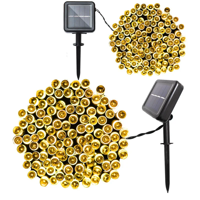 Уличная Водонепроницаемая светодиодная сказочная гирлянда на солнечной батарее