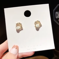 korean fashion butterfly zircon earrings female online influencer fairy temperamental shell earrings design earrings