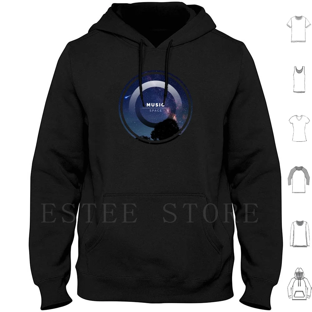 

Music Space Vinyl Record Design Hoodie Long Sleeve Gramophone Vinyl Record Vinyl Record Relax Vinyl Record Cool Vinyl