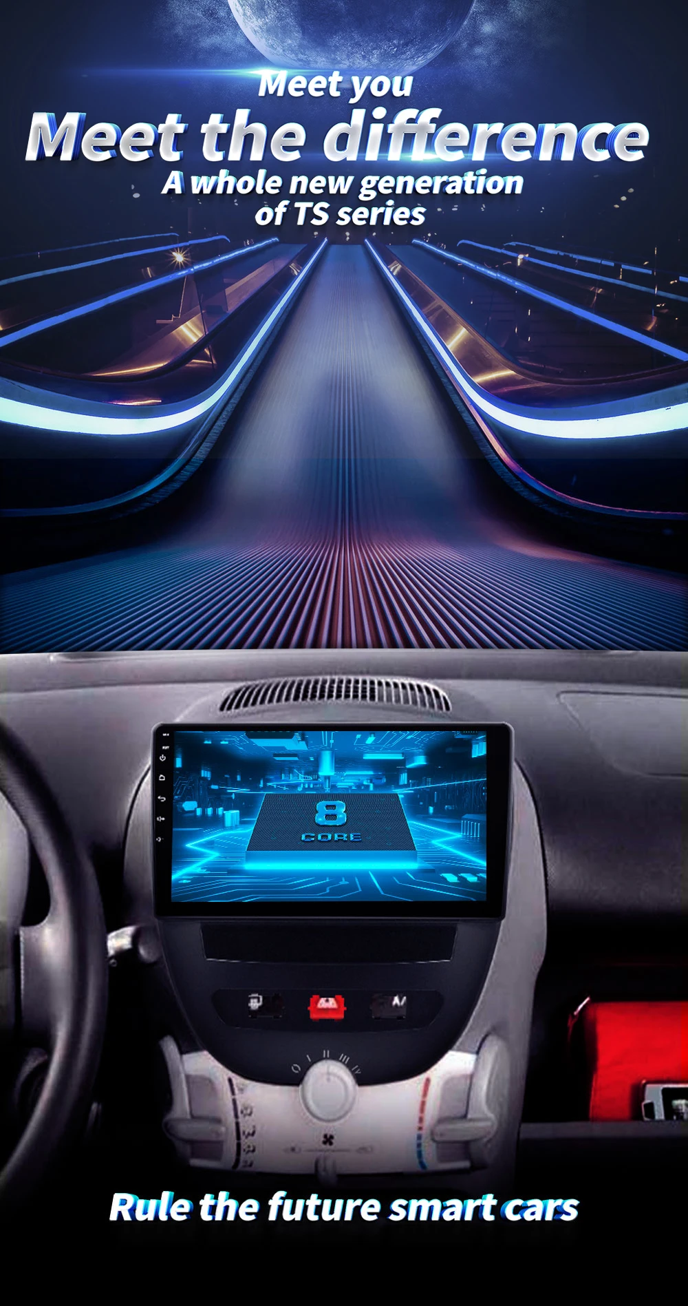 Android 9,0 автомобильная система ips сенсорный экран стерео для ≥get 107 Toyota Aygo Citroen C1 2005-2013 лет стерео