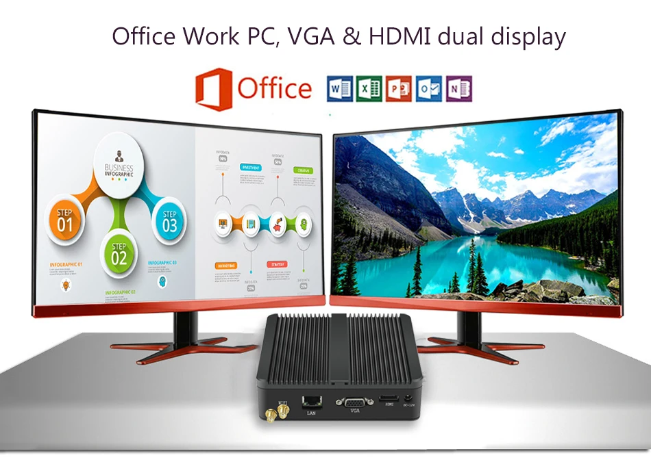XCY безвентиляторный мини ПК Intel Celeron j1900 Win Windows 10 7 Linux тонкий клиент Minipc Pfsense Micro 2 Lan порт ТВ настольные компьютеры