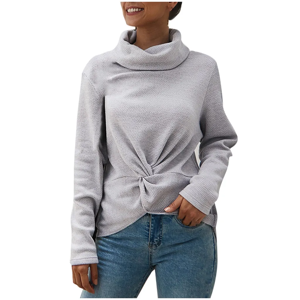 Женский трикотажный свитер с длинным рукавом эластичный свободный пуловер в