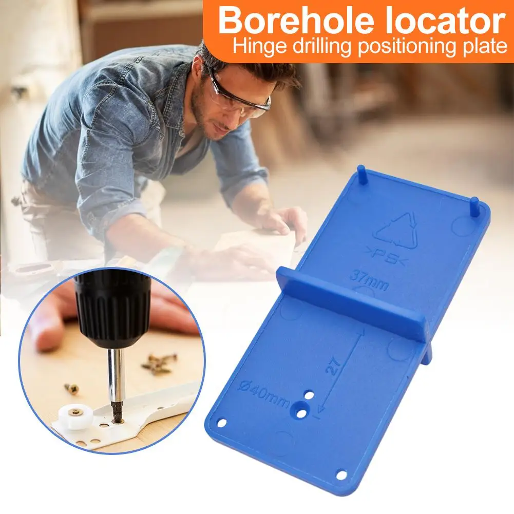 

Woodworking Hinge Drill Hole Opener Locator Guide Drill Bit Hole Punch Tool