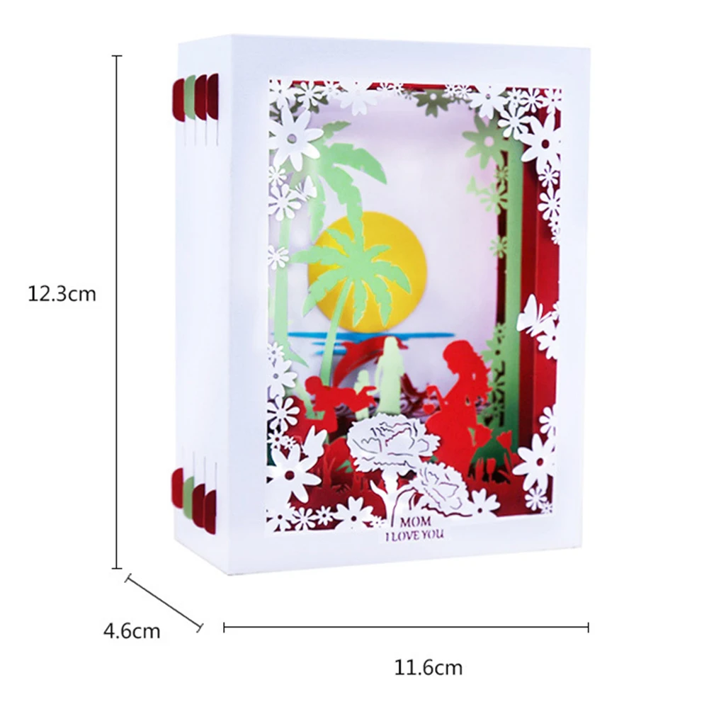 3D ручной работы полые резные мама детская поздравительная открытка День