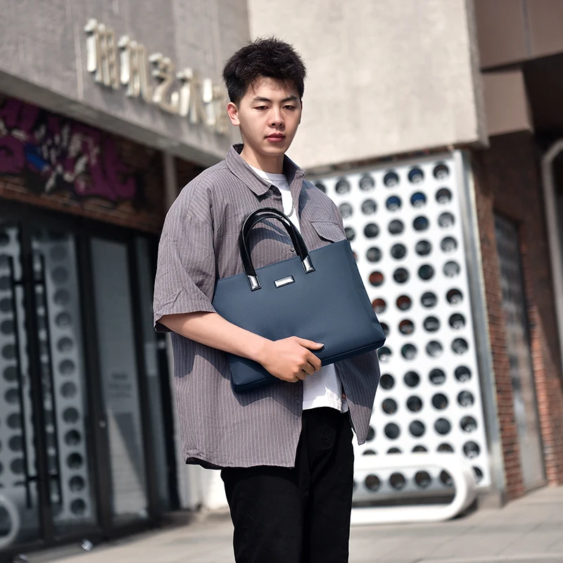 2022 mens handbag business office briefcase men oxford waterproof tote handbags for husband male handbag leisure bags blue free global shipping