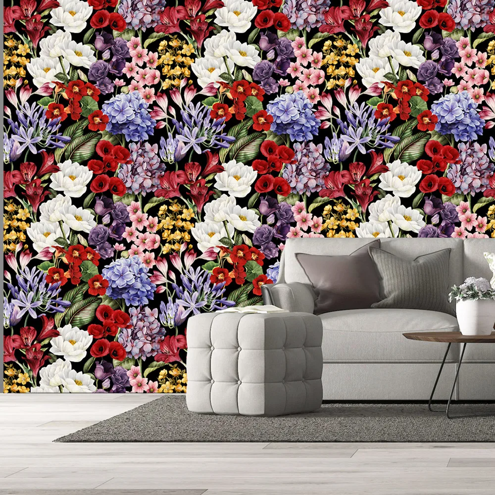 

Luxury Wallpaper Flowers Self-adhesive Red Pink Peel and Stick Floral Wallpaper Removable PVC Vinyl Wall Covering Backdrop