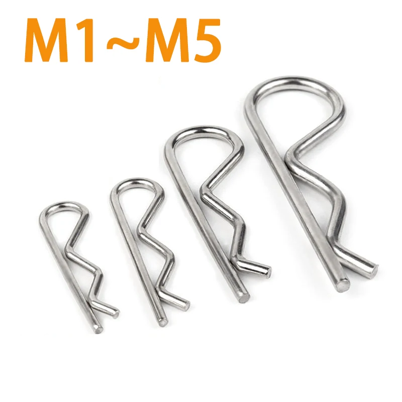 

Stainless Steel R Shaped Spring Cotter Clip Pin 1.2mm 1.5mm 1.6mm 1.8mm 2mm 3mm 4mm 5mm Dia Fastener Hardware for Repairing Cars