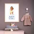 Моана Цитата холст художественные плакаты принты смотрите линию где небо соответствует море художественная живопись картина для девочек Детская комната Настенный декор