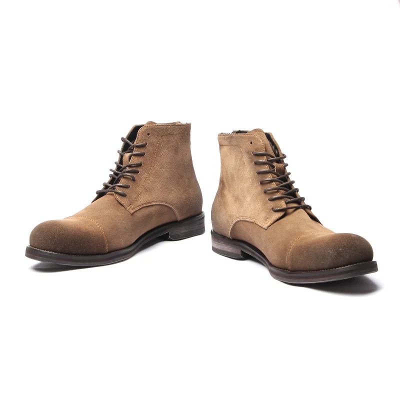 Мужские походные ботинки из натуральной кожи Нескользящие сапоги воловьей