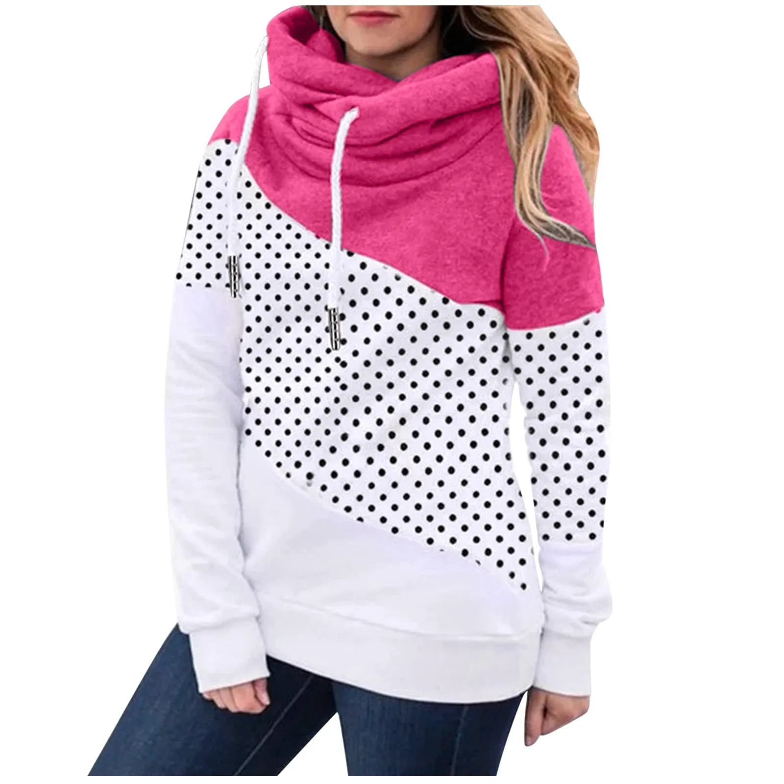 

Hoodies Women Fashion New Autumn Cap Loose Hoods Fleece Women Spell Sweatshirt Clothing Female Casual Long Sleeve Pullover Tops