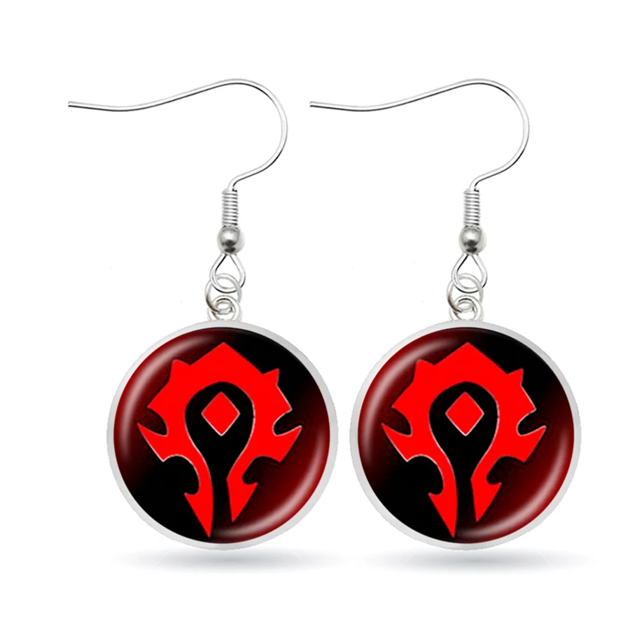 Новые висячие серьги WOW Horde с символом игры серебряные дропшиппинг ювелирные