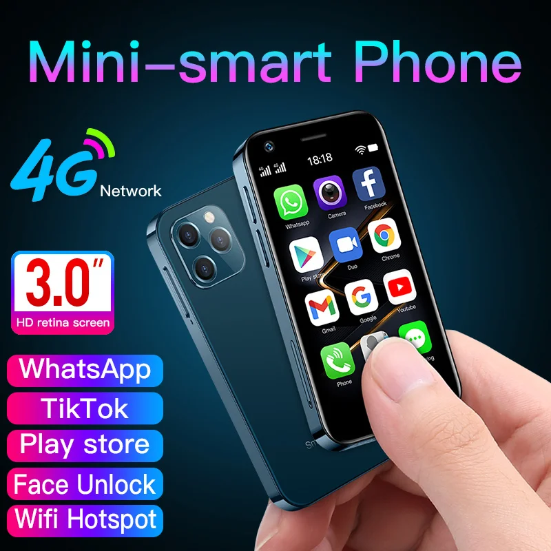 small mini android 9 0 smartphones cheap 4g quad core face id cell phone 3gb ram 32gb 64gb rom 3 0 single camera mobile phones free global shipping
