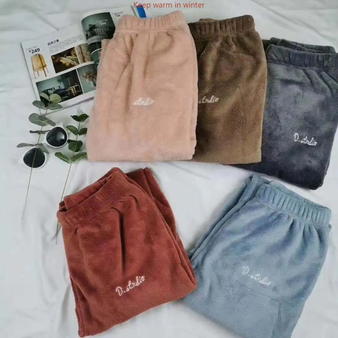 

Autumn Winter Woman Pants Coral Velvet Bloomers Casual Pants Large Size Loose Pajamas Lazy Pants