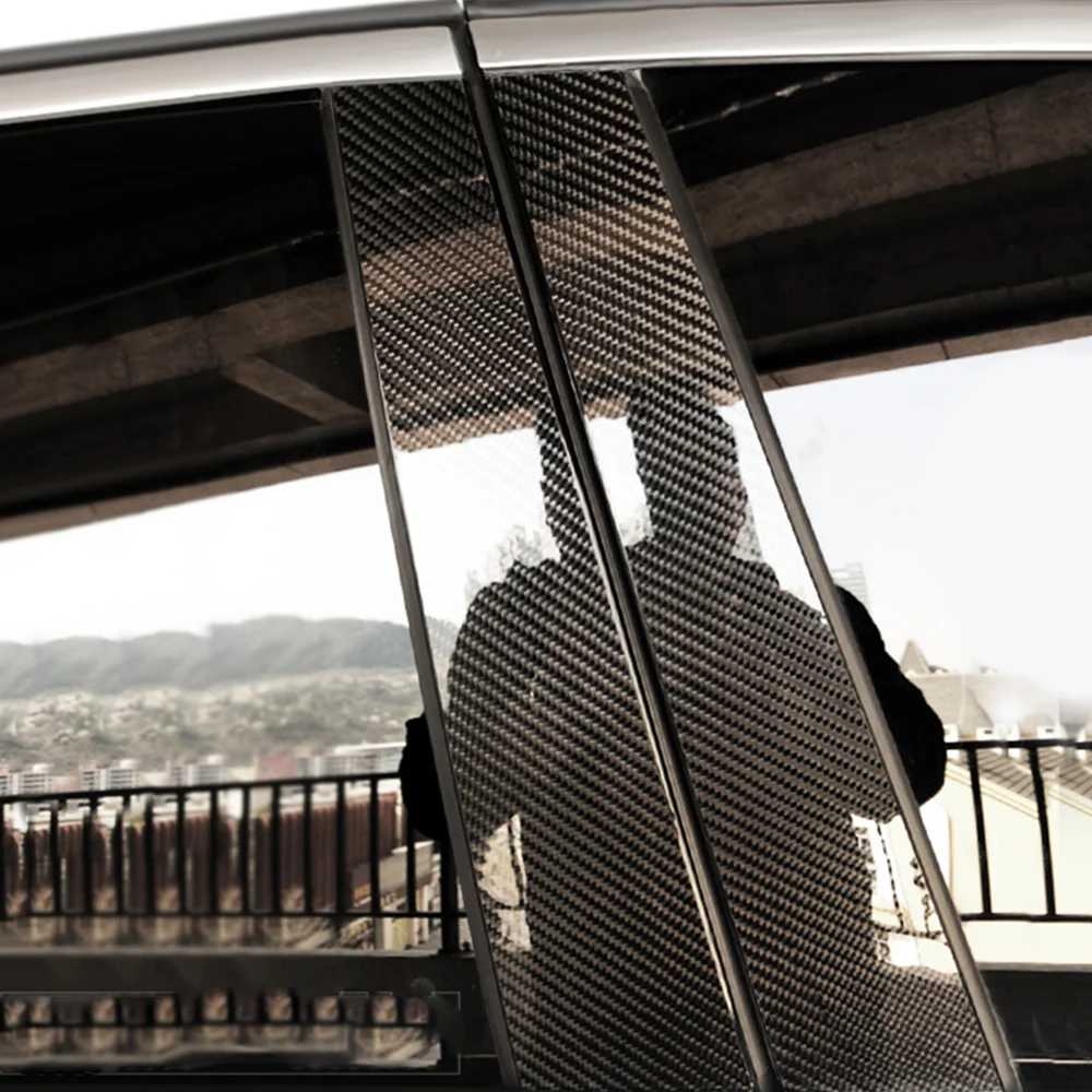 6 шт. автомобильные накладки на окна из углеродного волокна для Benz C/E/GLC/GLA/GLE Class W205