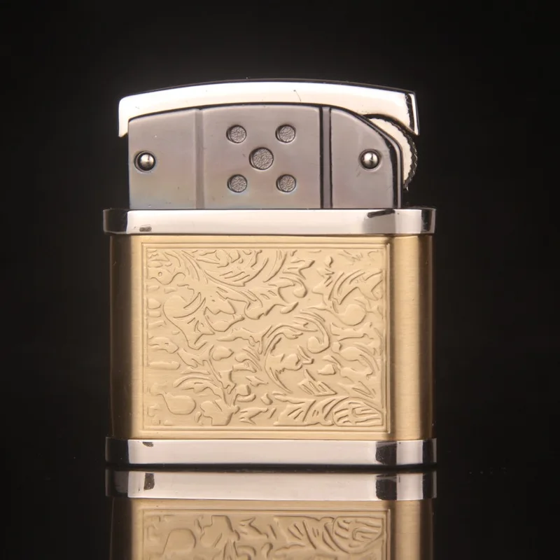 Зажигалка в стиле ретро металлическая Бутановая с шлифовальным кругом турбо