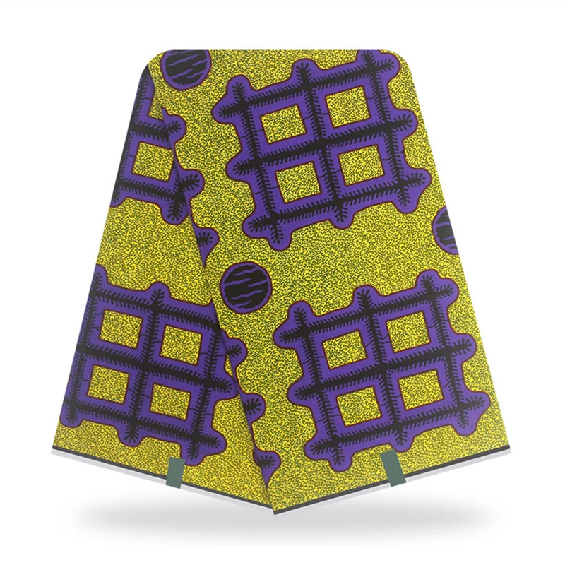 

Real Wax High Quality Nigerian 100% Cotton Batik Fabric African Printed Fabric 6 Yards/lot For Women Dress DIY Sewing Craft