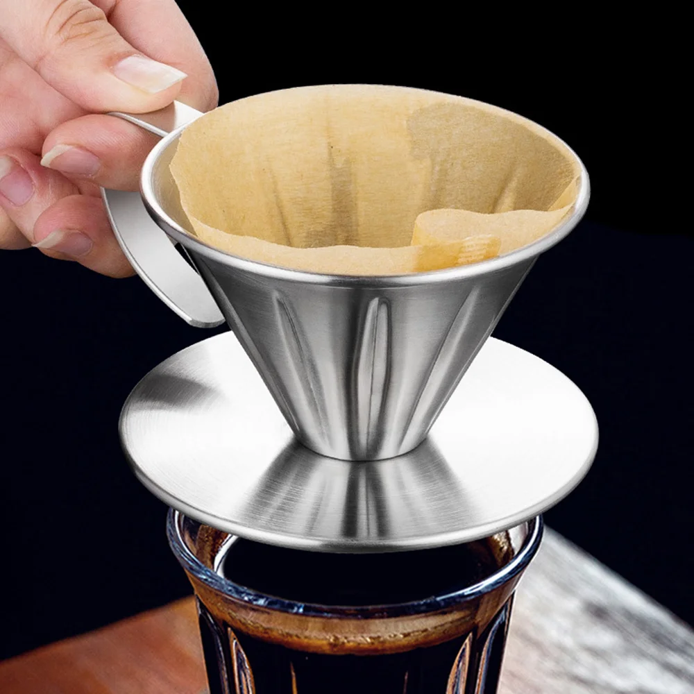 

Coffee Filter Cup Stainless Steel Holder Metal Mesh Funnel Reusable Coffee Filter Supplies