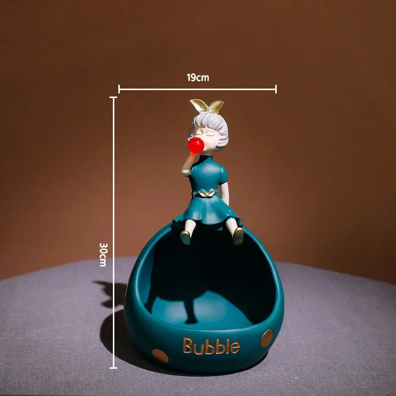 

Desktop Phone Holder Resin Nordic Character Figures Round Ball Storage Box Bubble Gum Girls Sculpture Universal Cellphone Stand