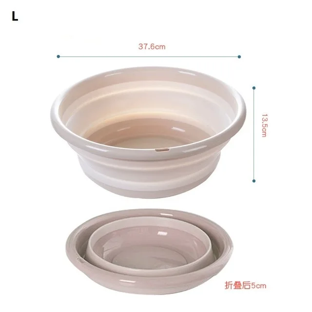 Beige L 37.6X13.5cm 3 шт Открытый складной умывальник складной контейнер ведро Портативный умывальник складной силиконовый умывальник инструменты для очистки на открытом воздухе - Цвет: Beige L 37.6X13.5cm