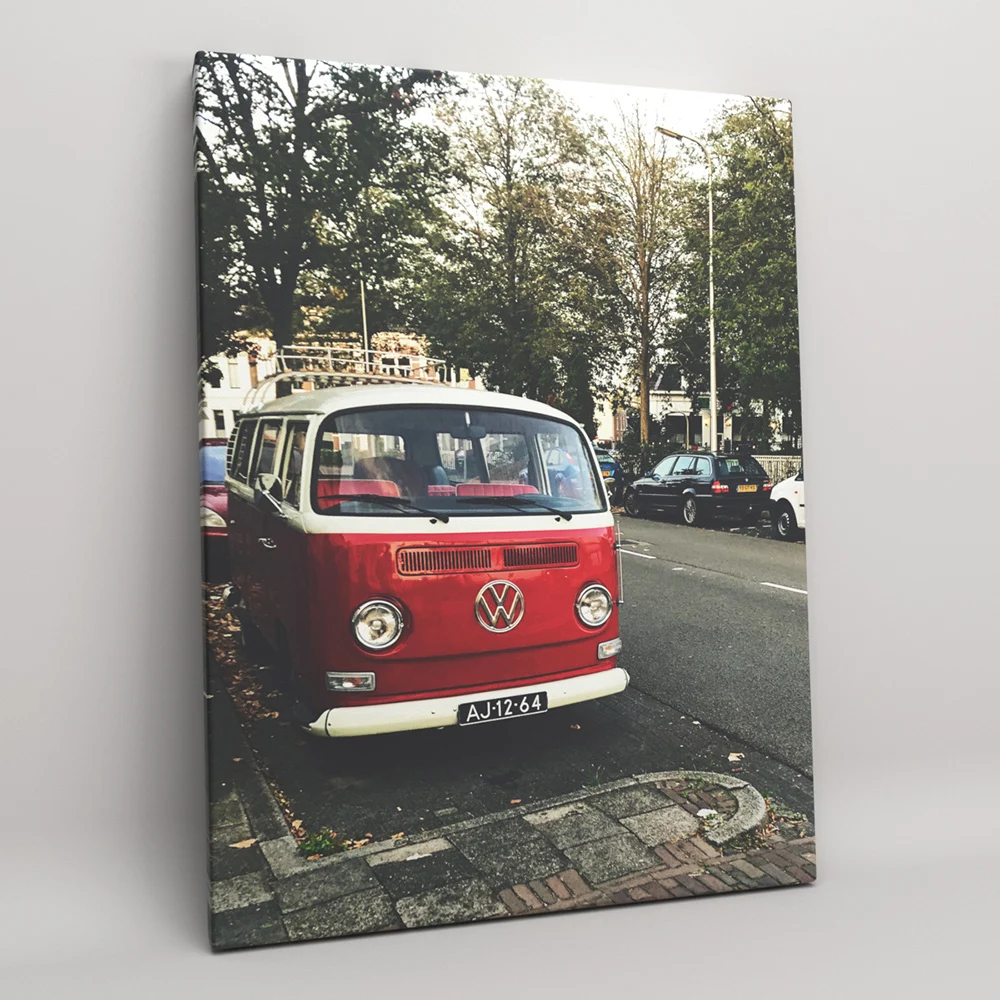 Постер на холсте декор для дома картина интерьера &quotКрасный автобус&quot