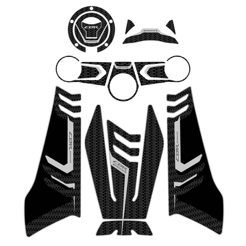 Motorcycle decals for CBR650R CBR 650R 2019-20 3D carbon fiber Sticker Decal Emblem Protection Tank Pad Cas Cap decorative decal |
