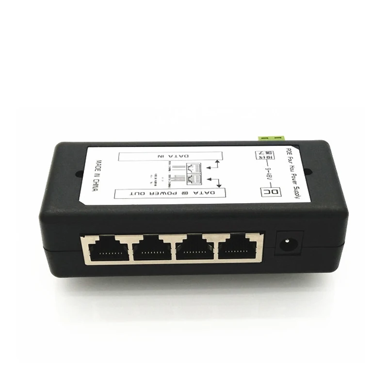 4 порта Poe Инжектор адаптер питания Ethernet блок Pin 5(+)/7 8( ) Входной Dc12V Dc48V для ip