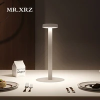 mr xrz modern restaurant bar led table lamps usb chargeable intelligent led aluminum stand light bedroom office lights