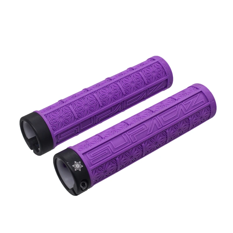 purple Supacaz MTB велосипедный руль набор силиконовых ручек для внедорожника односторонний замок амортизация анти-скольжение удерживающие ручки 9 цветов - Цвет: purple