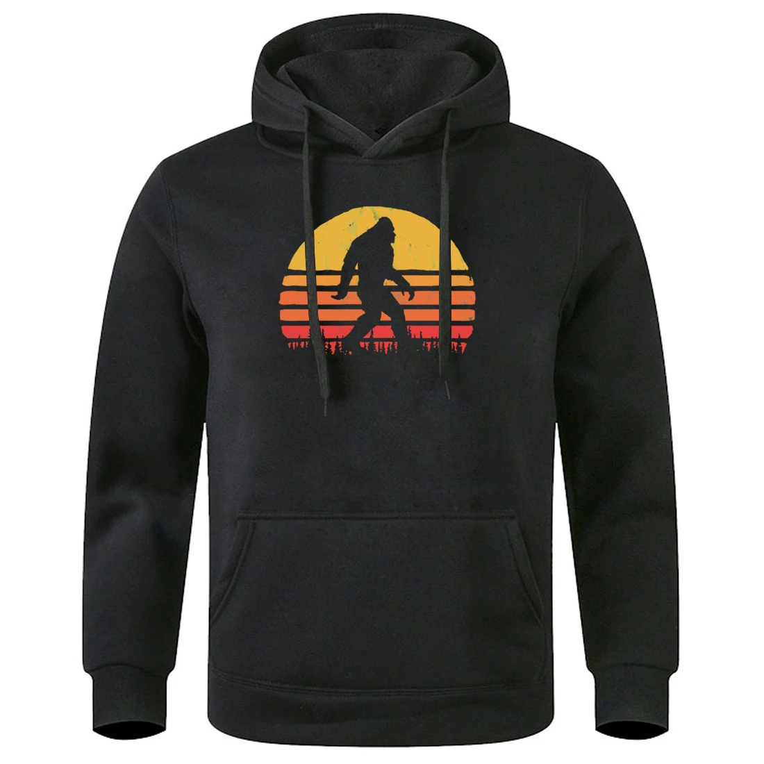 

Homme Bigfoot Silhouette Sun Hooded Tops 2020 Keep Warm Autumn Winter Hoodies Fashion Casual Sweatshirts Retro Streetwear Hoody