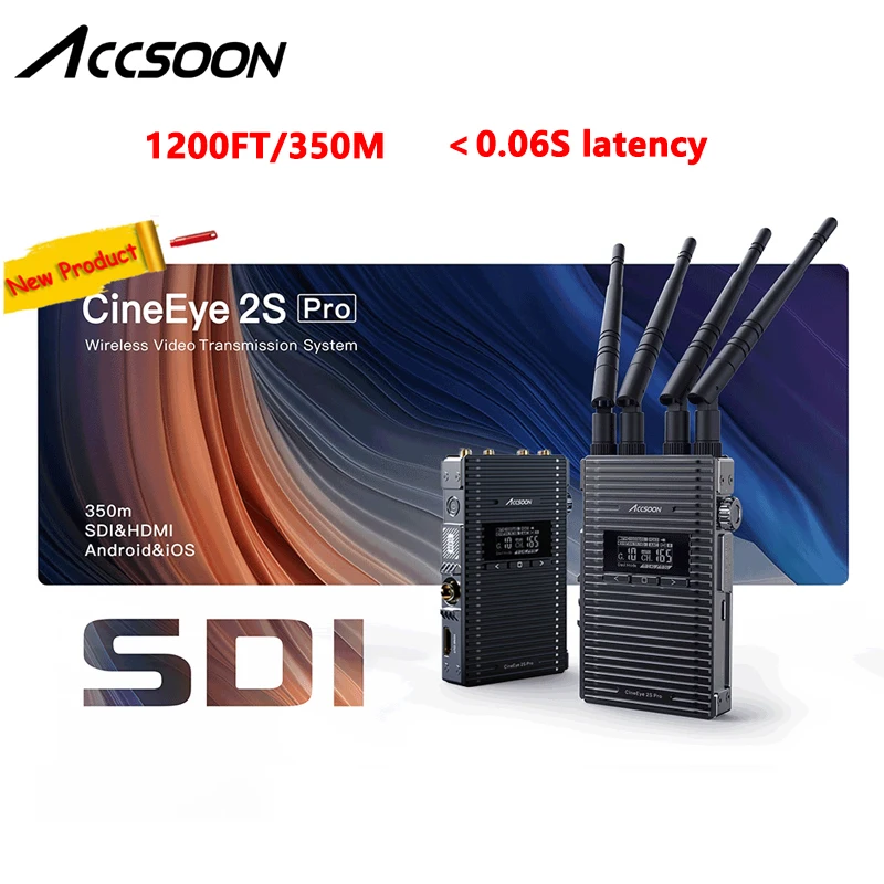 

ACCSOON CineEye 2S Pro 2.4Ghz 5Ghz SDI Dual Channel Wireless Transmission Monitor System 1080P for camera