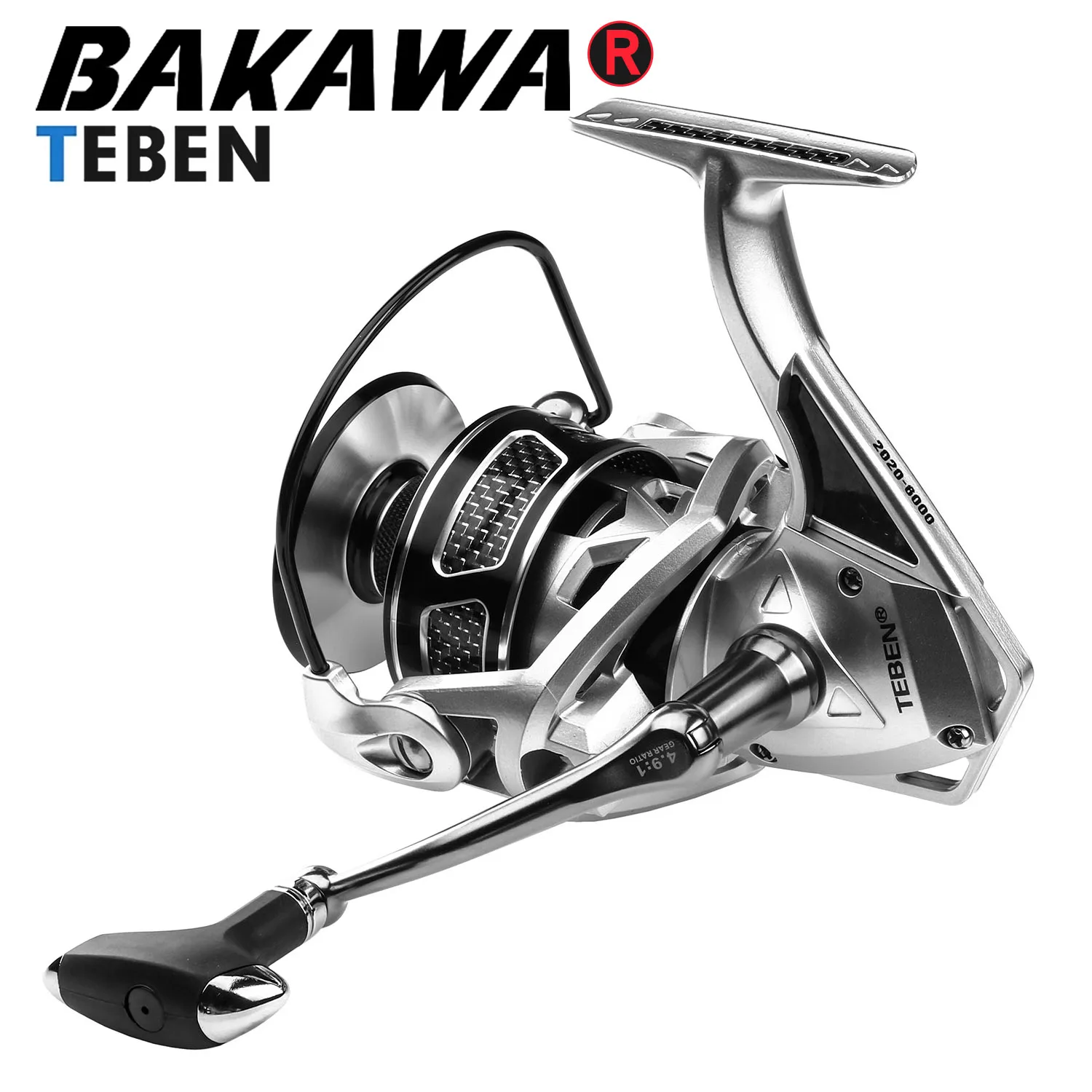 

BAKAWA TEBEN Metal Spool Fishing Coil Spinning Reel Handshake Accessories 5+1BB Left/Right Hand Wheels 5.2:1 Sea Saltwater Pesc