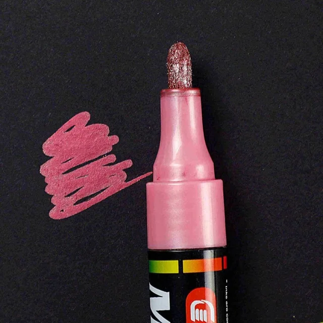 Pink 1Pcs Water-based Paint Metal Marker Pens Sharpie 3.0mm Gold Silver Ceramic Rock Glass Porcelain Mug Wood Fabric Canvas Painting - Цвет: Pink