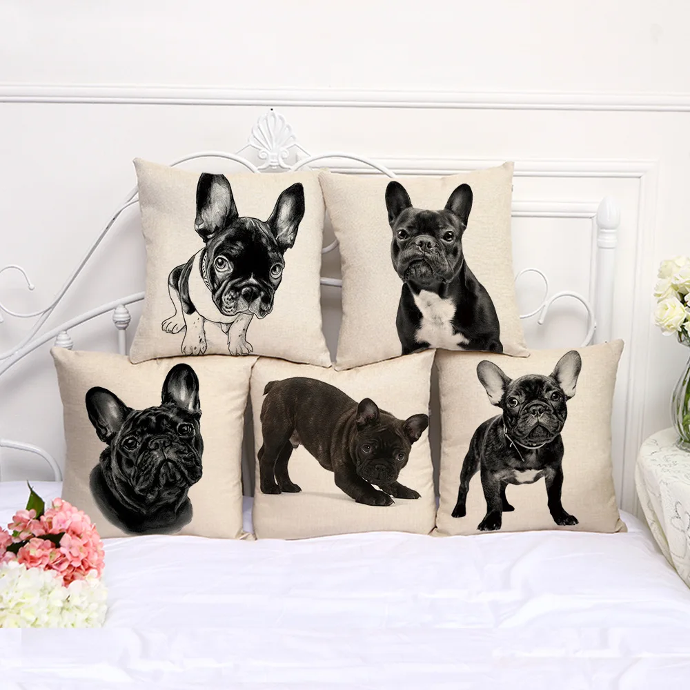 

Cute French Bulldog Dog Series Office Home Sofa Decoration Pillow Case Wholesale
