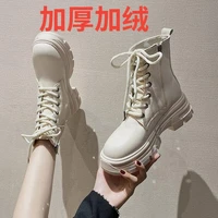 ins 2021 fashion motorcycle boots women shoes chunky heels ankle boots women autumn winter comfort leisure platform shoes