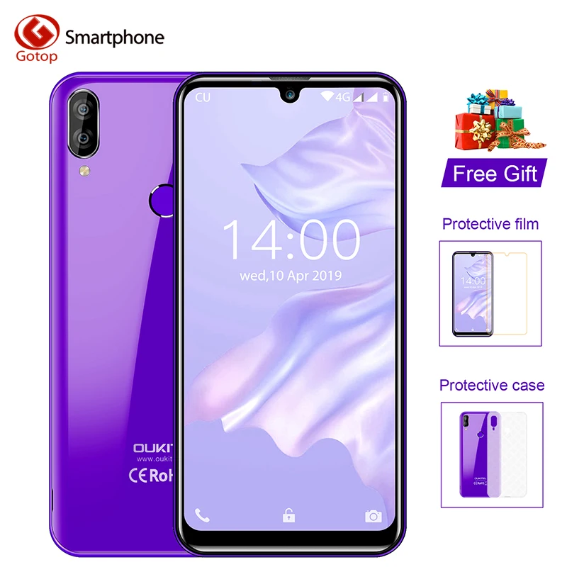 Мобильный телефон OUKITEL C16 Pro экран Waterdrop 5 71 дюйма Android 9 0 19:9 MT6761P Quad 3 Гб ОЗУ 32 ПЗУ 4G LTE