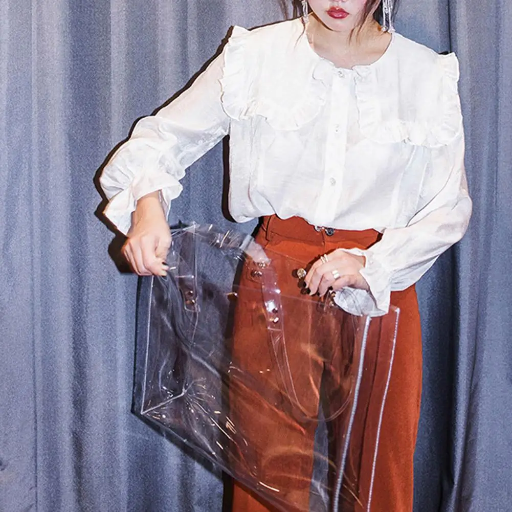 Женская прозрачная квадратная сумка из ПВХ модная Повседневная через плечо для