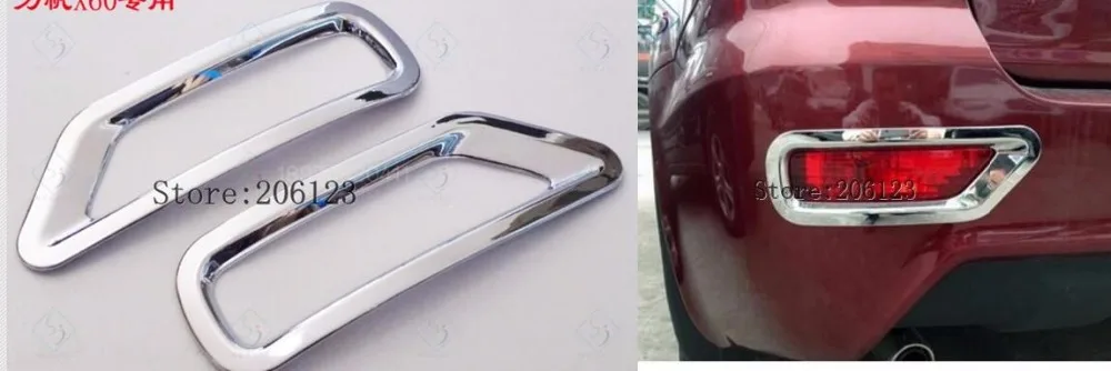 

Hot Sale For Lifan X60 Accessories Chrome Rear Fog Light lamp cover Trim 2pcs 2011 2012 2013 2014 2015 Stickers Car Styling