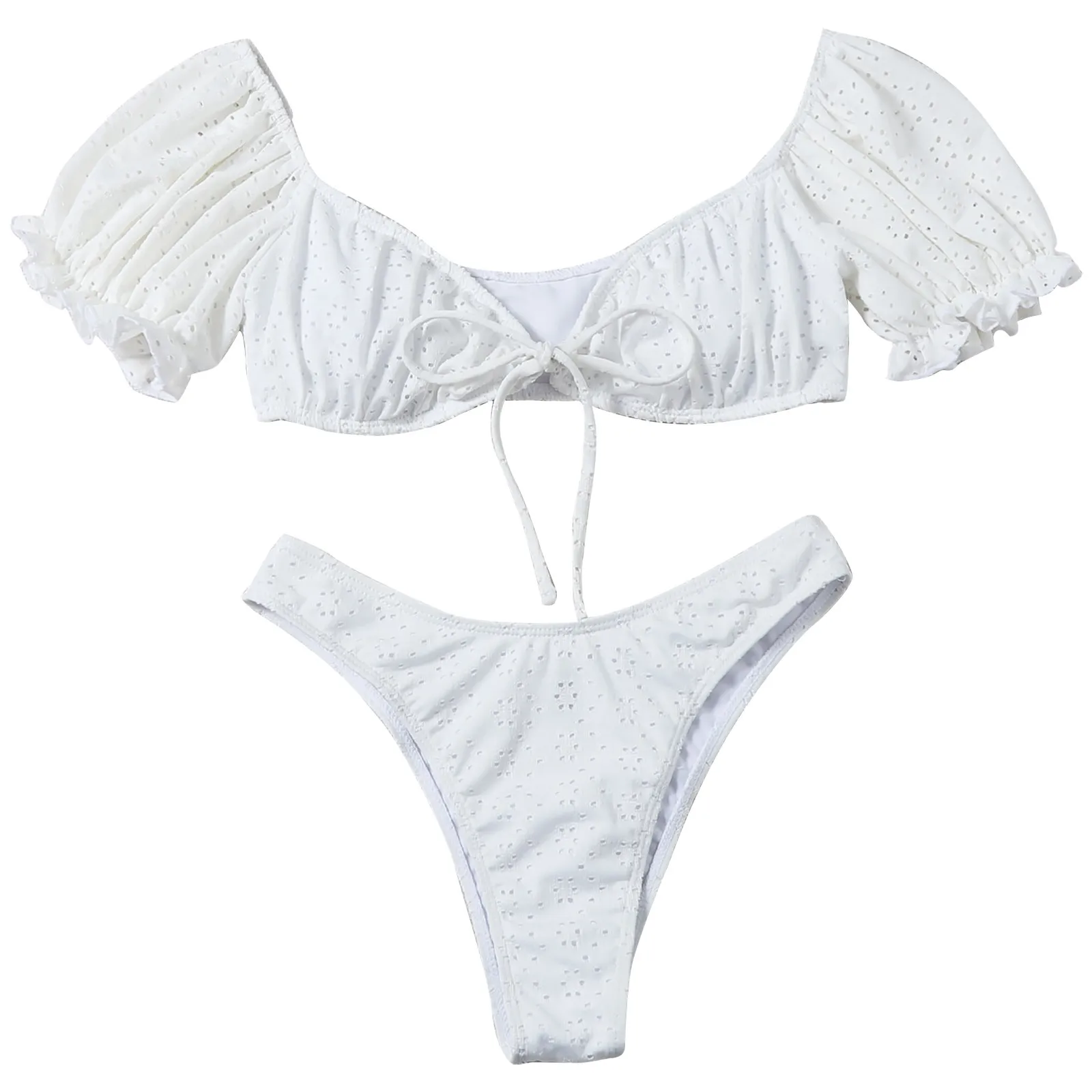 Леди на плече подчеркивающие грудь Дамская мода Разделение пляжное купальное