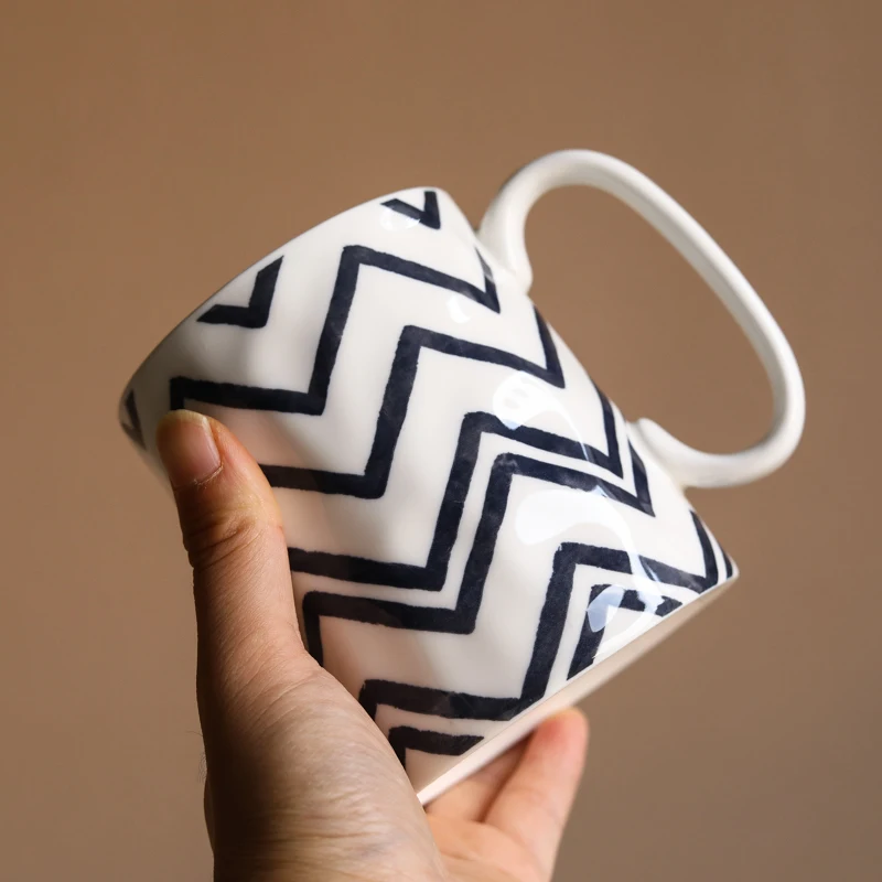 Coffe mugs Moroccan style wavy irregular trapezoidal ceramic mug | Дом и сад