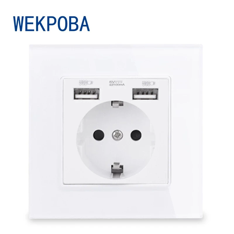 WEKPOBA европейская русская испанская стандартная настенная розетка с заземлением