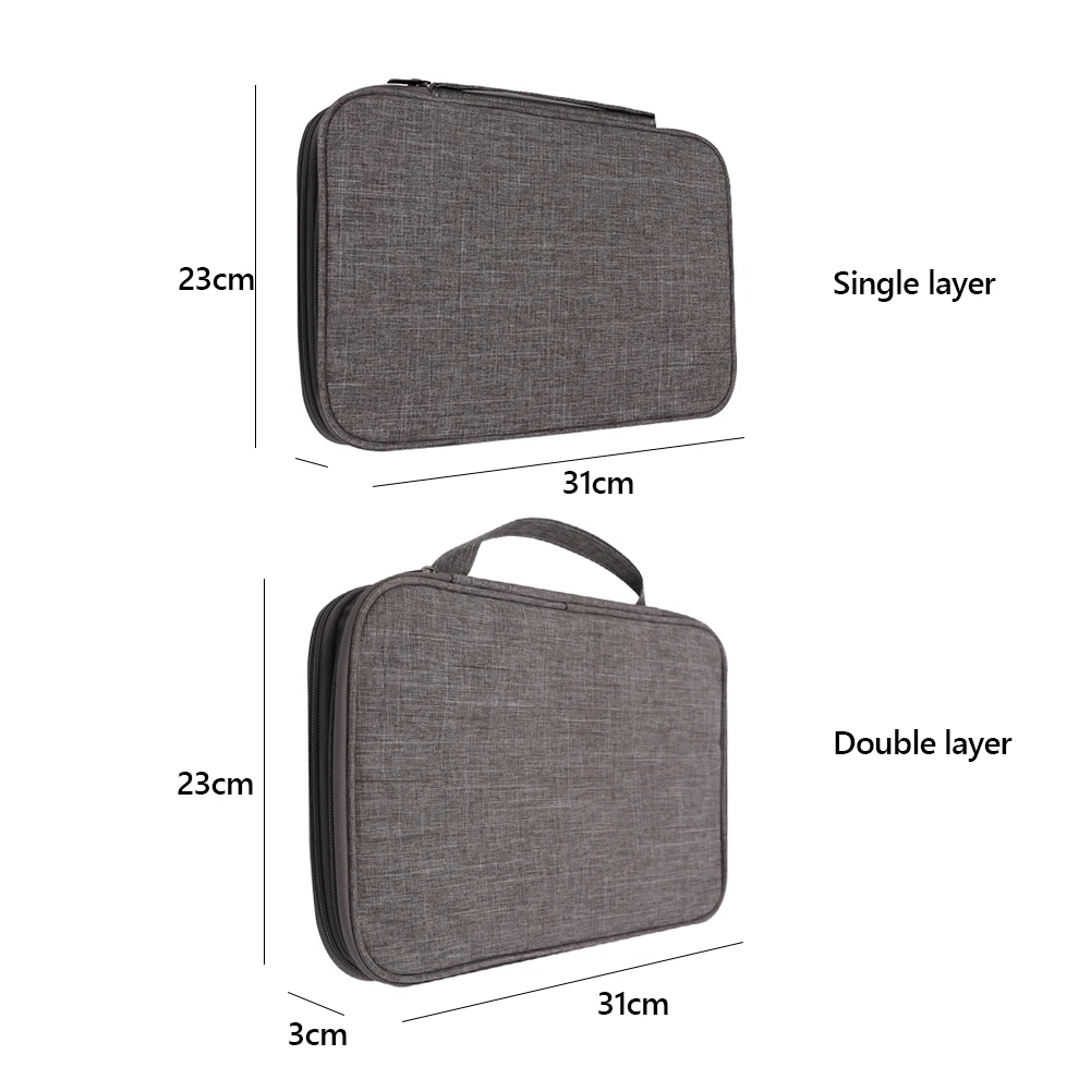 Watch Organizer Case Multifunction Portable Travel for Apple Watch Strap Band Storage Bag Watchband Holder Case Pouch Gray Black