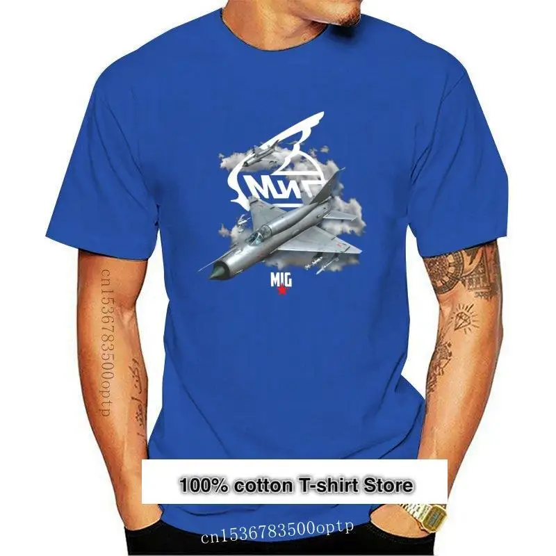 

Camiseta de estilo Popular para hombre, camisa negra fresca de la Fuerza Aérea de la aeronave militar rusa Mig 21, 2021