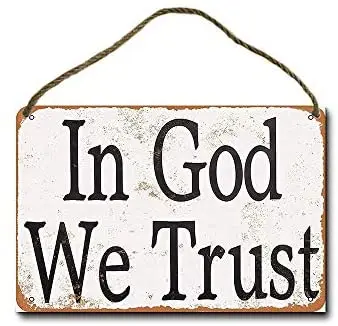 

Metal Sign 8 x 12 inch in God We Trust Wall Decor Hanging Sign