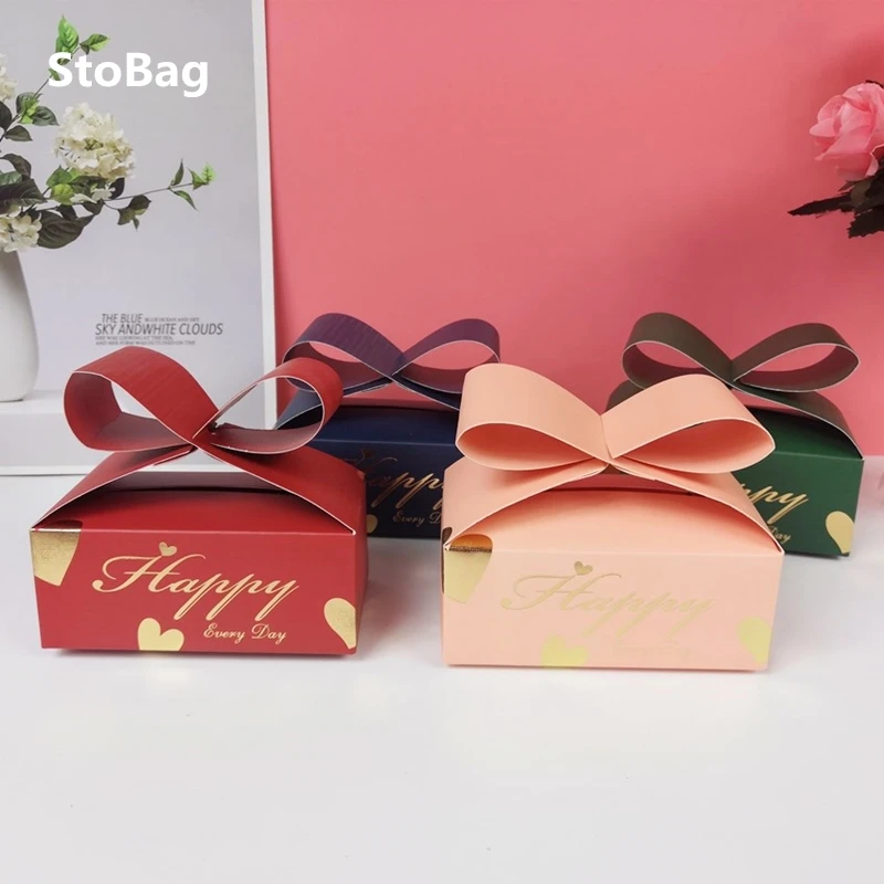 

StoBag 100pcs 6x10x4cm Happy Every Day Wedding Birthday Party Chocolate Candy Packaging Handmade Gift Snack Decoration Favor