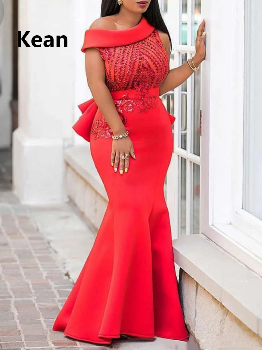 

Новое поступление, вечернее платье на одно плечо, Русалка с бисером и оборками, исламский Дубай, кафтан, Саудовский, арабский вечерний наряд,...