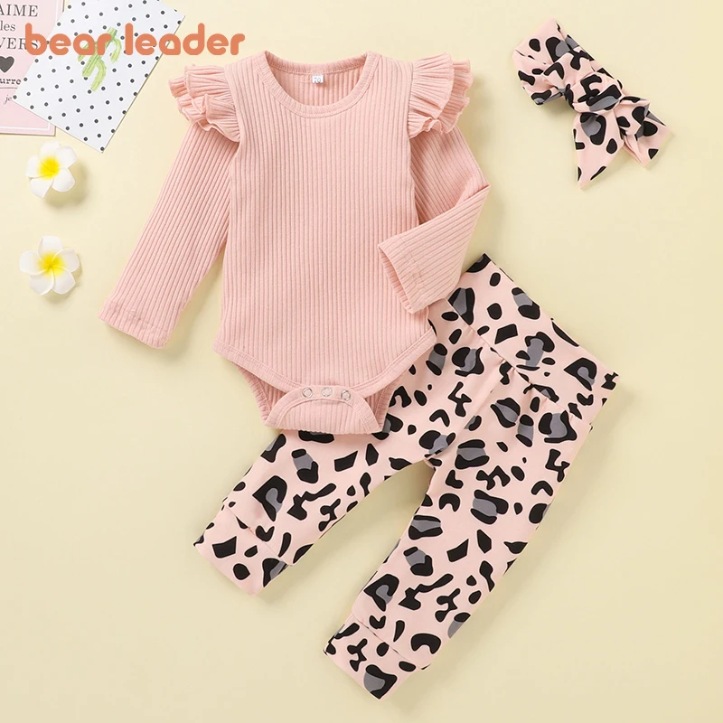 

Bear Leader Newborn Girls Boys Casual Clothes Fashion Spring Autumn Infant Baby T-Shirt Leopard Pants Toddler Bebes Suits 0-2Y