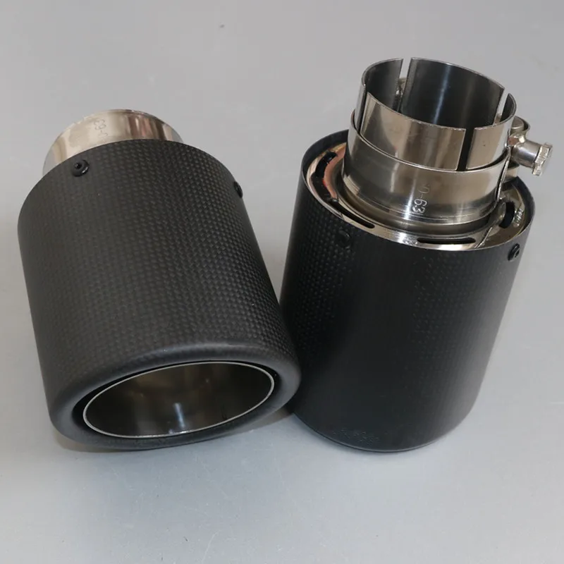 

Promotion: 2Piece Universal Exhaust Tip Matt carbon fiber exhaust pipe tail exhaust muffler Nozzle tips