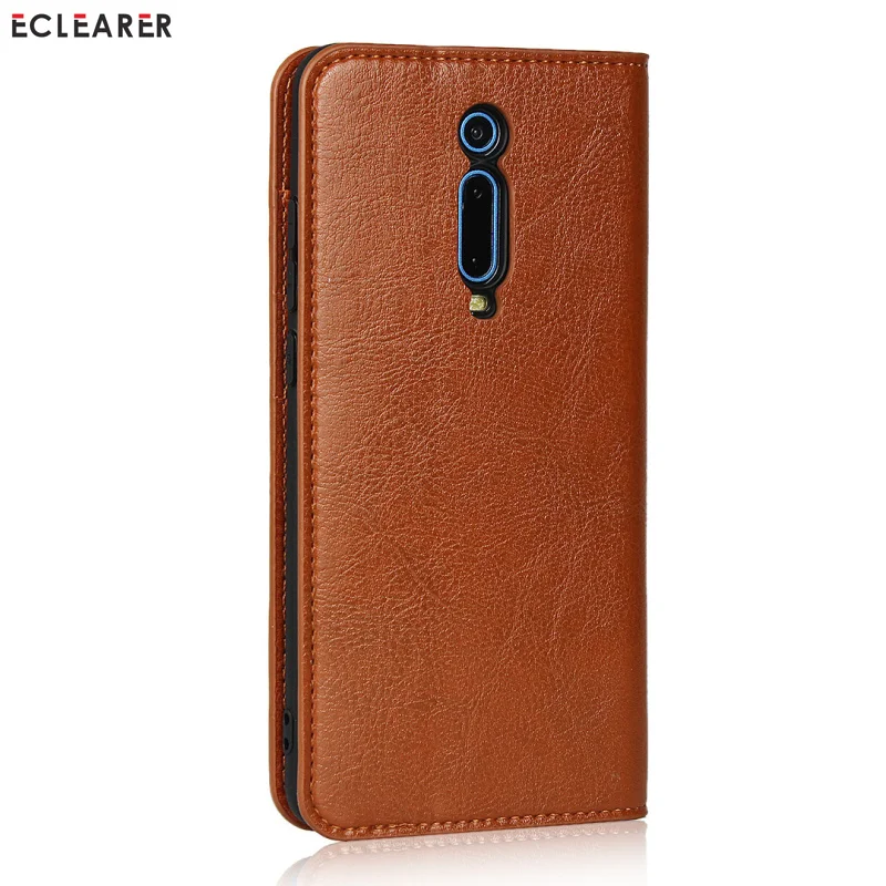 Чехол-Кошелек ECLEARER для Xiao mi Red mi K20/Pro, роскошный чехол из натуральной кожи для Xiaomi mi 9T mi 9 T/Pro, слоты для карт, откидной Чехол - Цвет: Light Brown
